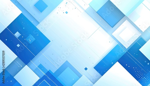 Abstract background with layered blue and white squares, creating a dynamic geometric pattern with a bright central area