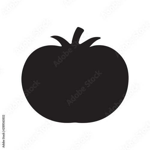 Black silhouette Tomato food vector illustration