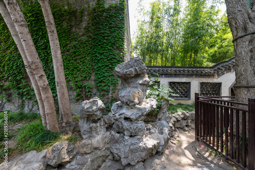 Photography traditional garden design and rockery landscaping of Heyuan Garden, Yangzhou, Ji