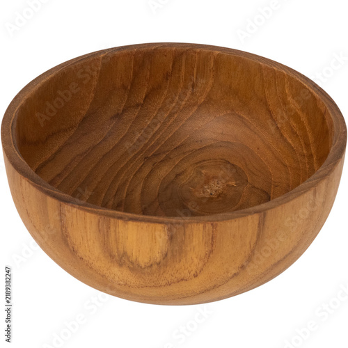 PNG Handmade Deep Round Wooden Bowl with Warm Brown Natural Wood Grain and Organic Interior Texture Isolated PNG Transparent Background PNG Wooden Bowl