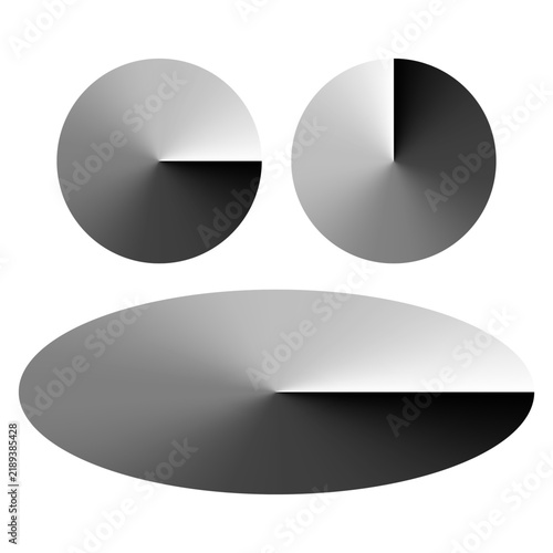 Metallic conical gradient cone radar sweep vector shape
