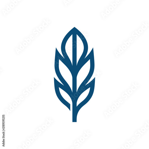 Abstract Blue Wheat Stalk Icon