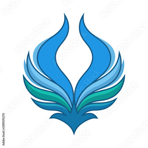 Abstract Blue Wings Logo Design
