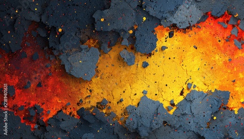 Molten rock fragments, fiery destruction