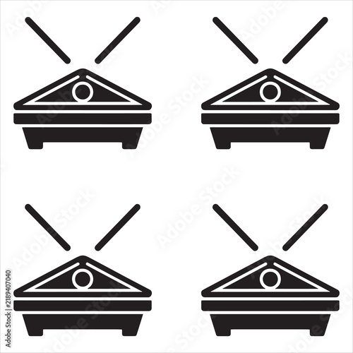No Ironing Laundry Care Symbols with Crossed Iron Icons, Black Outline Household Instruction Vector Set