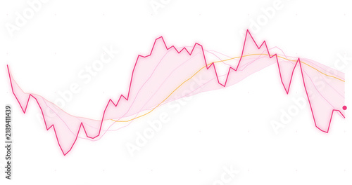 Foto Pink financial data line graph illustrating volatile crypto market trends and analytics, isolated on transparent background