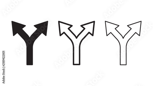 Split arrow junction icon