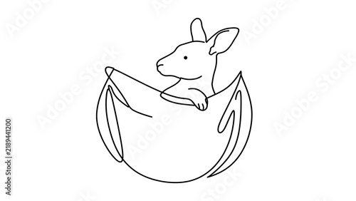 Cute Kangaroo in Hammock white background.