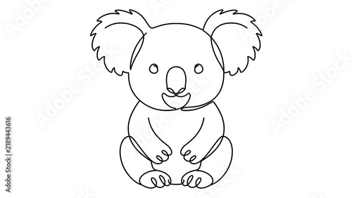 Cute Koala Sitting Alone white background.