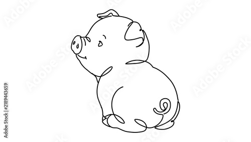 Obraz na płótnie Cute piglet white background.