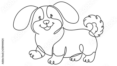 Cute dog drawing white background.