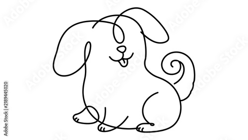 Obraz na płótnie Cute rabbit sitting on white background.