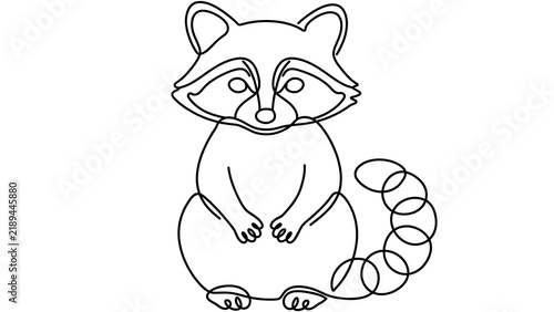 Obraz na płótnie Cute Raccoon white background.