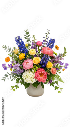 Colorful Floral Arrangement in Small Vase
