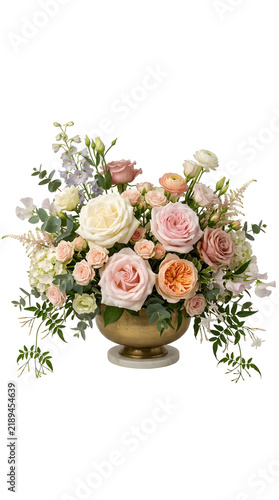 Elegant Floral Arrangement in Gold Pedestal Vase