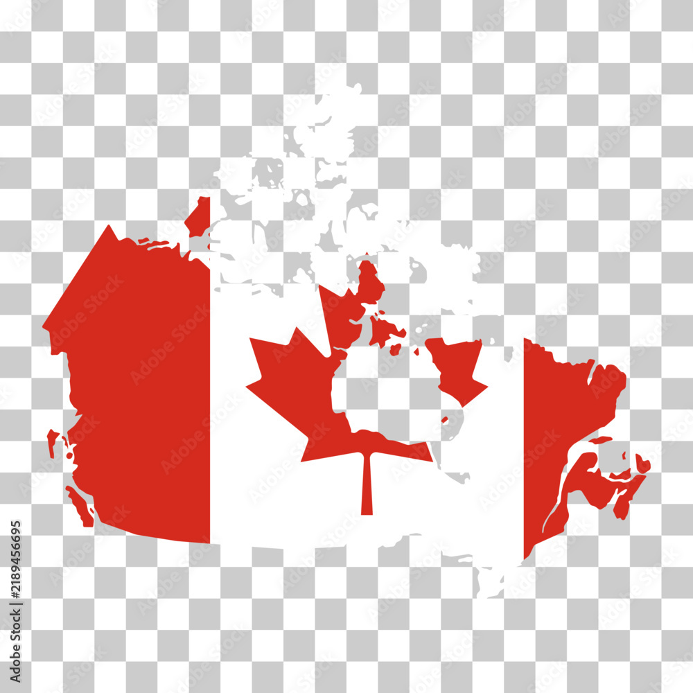 Obraz premium Canada map symbol shape, travel web flat concept icon vector illustration .