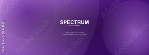 Purple gradient banner features minimalist circular shapes with smooth lighting effects and centered placeholder typography.