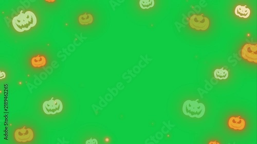 Glowing Pumpkin Green Screen VFX Chroma Key Halloween Overlay Effect for Spooky Horror Video Editing