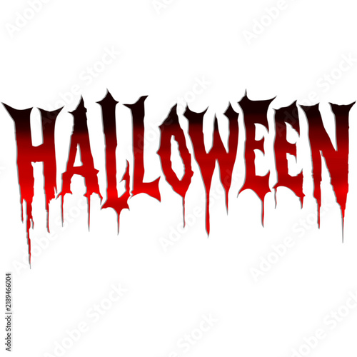 Bloody Halloween Horror Typography Text Illustration Isolated