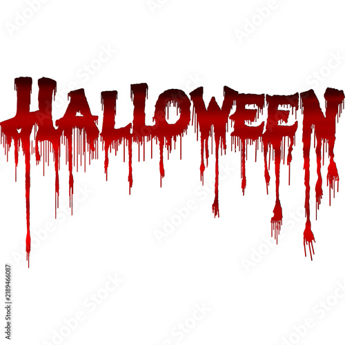 Bloody Halloween Text Horror Typography Isolated