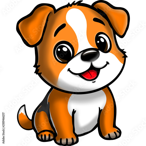 Cute Cartoon Puppy Dog Character Illustration Isolated