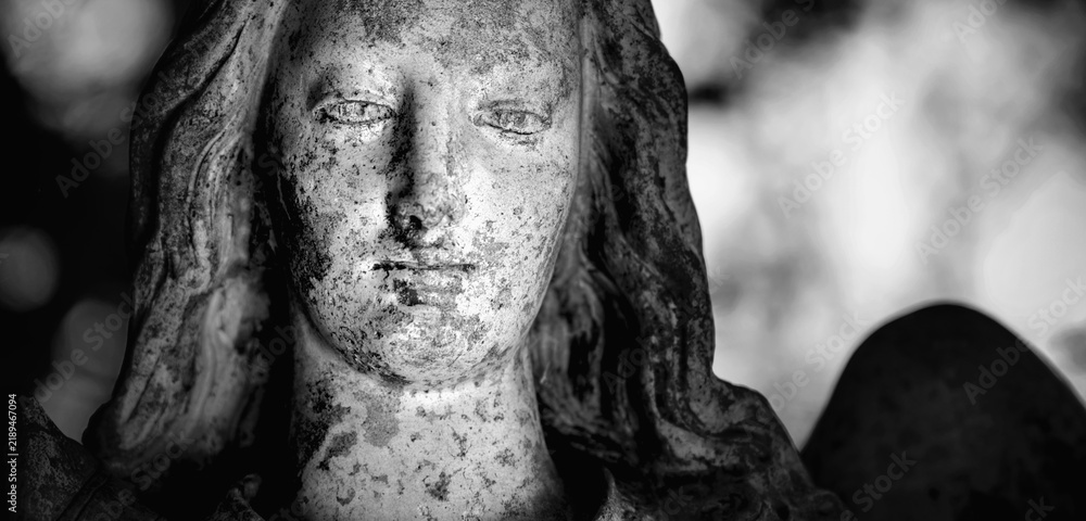 Fototapeta premium Angel of Death as the last vision a person sees before dying, symbolic concept of mortality and the end of life.
