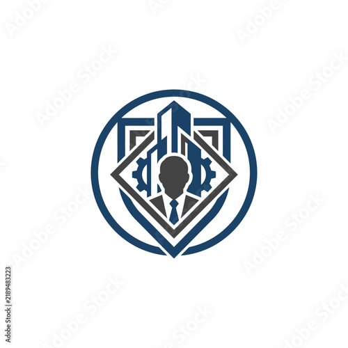Professional Business Logo Design Featuring Shield and Building Elements.