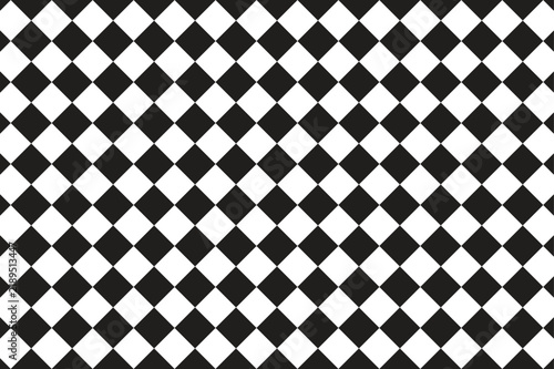 Monochrome diagonal checkerboard seamless vector pattern
