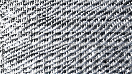 Nickel woven mesh texture with flat lay and monochrome