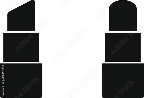 Foto Minimalist lipstick silhouette icons depicting makeup beauty cosmetic products r