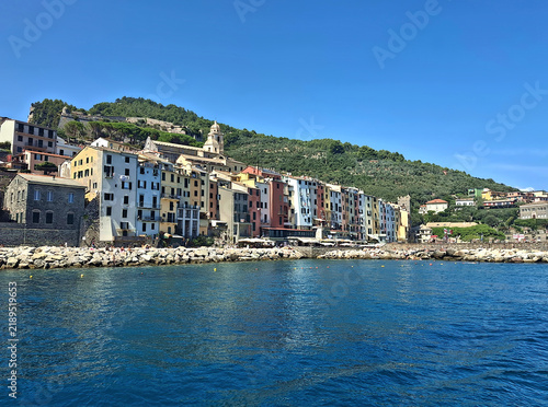 Фотография Scenic view of the beautiful village of Portovenere in Liguria.