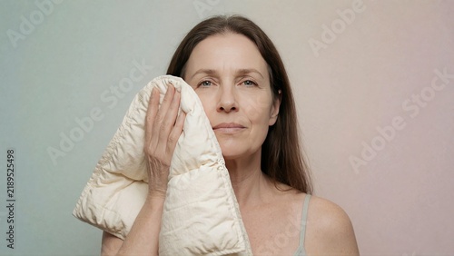 Woman With Towel for Skincare Spa Portrait.