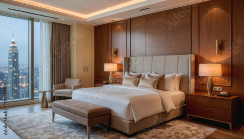 Luxury Five Star Hotel Bedroom with Contemporary Interior Design