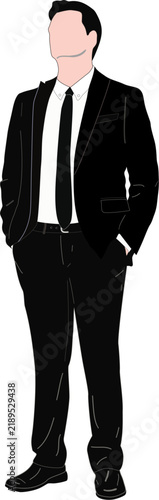 Suit and Tie Formal Business Attire Men Vector SVG