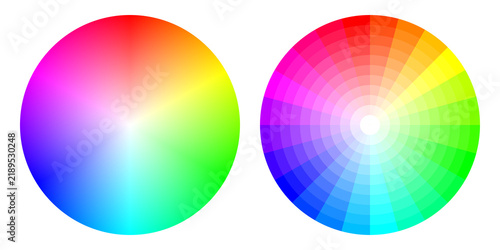 Obraz na plátně Color wheel gradient on white background