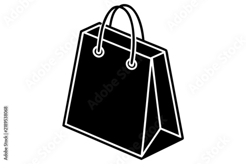 shopping bag silhouette vector on white background.