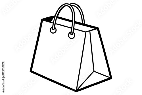 shopping bag silhouette vector on white background.