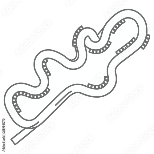 Roller coaster track outline
