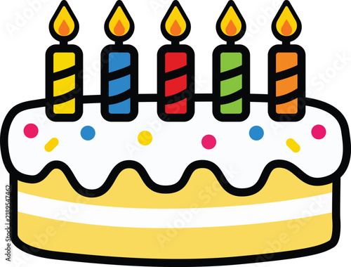 Birthday Party Celebration Vector Clipart Collection with Gifts, Balloons, Cakes and Candles