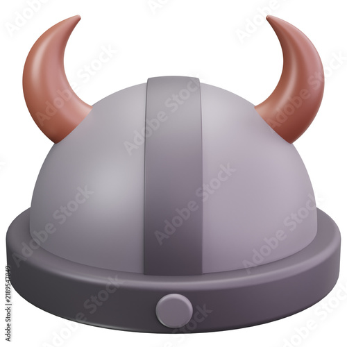 Fotografie Viking Horned Helmet 3D Illustrations