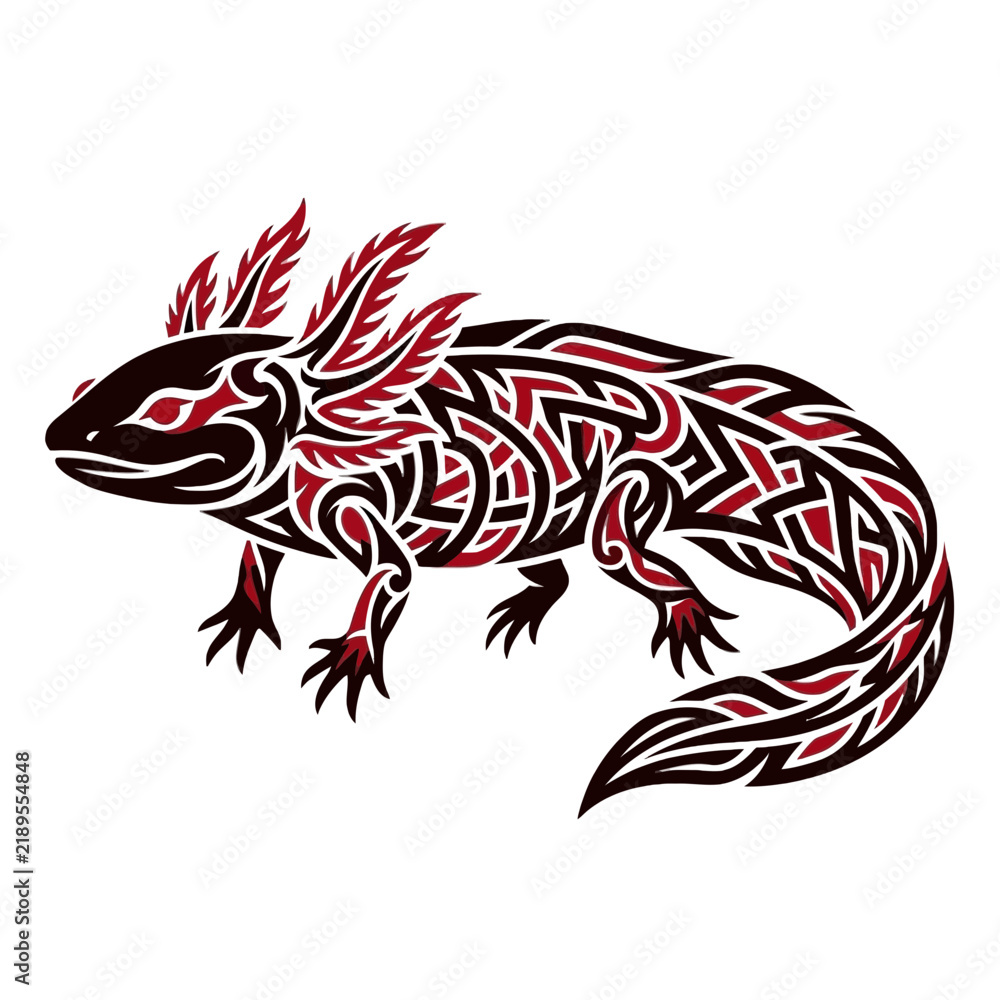 Obraz premium Mexican walking fish tribal tattoo style illustration