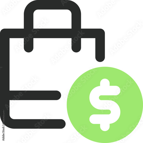 shopping dual tone icon. Sleek and modern vector icon for websites, mobile apps, presentations, and logos. High quality and easy to edit.
