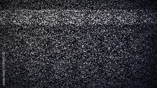 No Signal Analog TV Screen Broadcast with Static Noise and Flickering Vintage Interference. 4K Video
