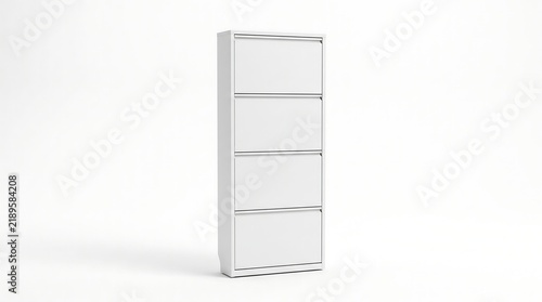 White four-tier shoe rack cabinet with drop-down doors storage cabinet white furniture tidy home