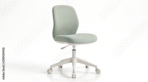 Modern ergonomic office chair with light green patterned seat desk chair swivel chair task chair