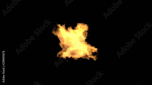 Isolated Fire Flame with Transparent Alpha Background