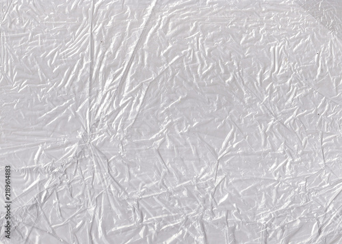 White Crumpled Plastic Texture Background