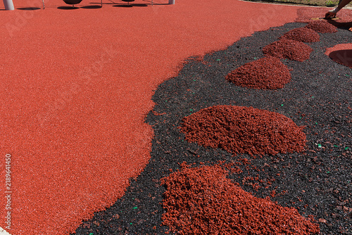 new amount of material consisting of EPDM is prepared to be spread with trowel