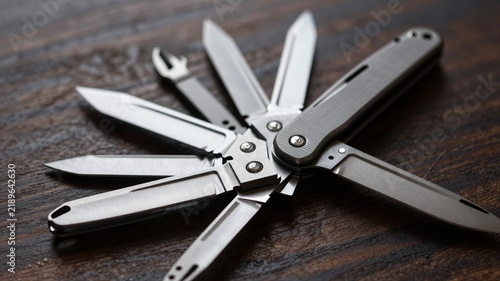Pocket Knife Unfolding into Complex Abstract Blades