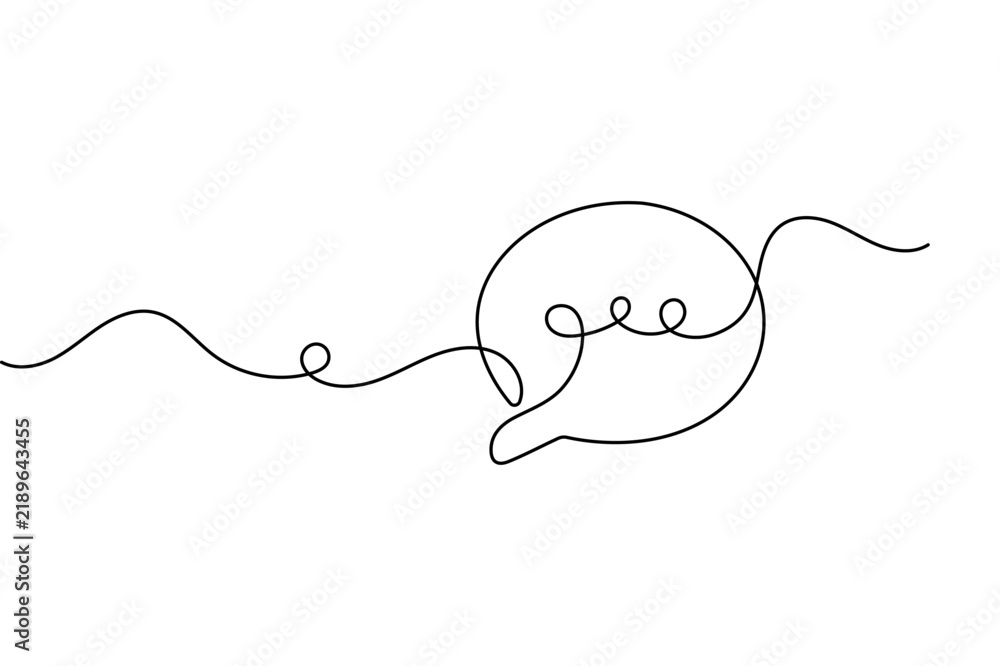 Obraz premium Typing speech bubble minimalist outline art showing chat message symbol with editable stroke vector.